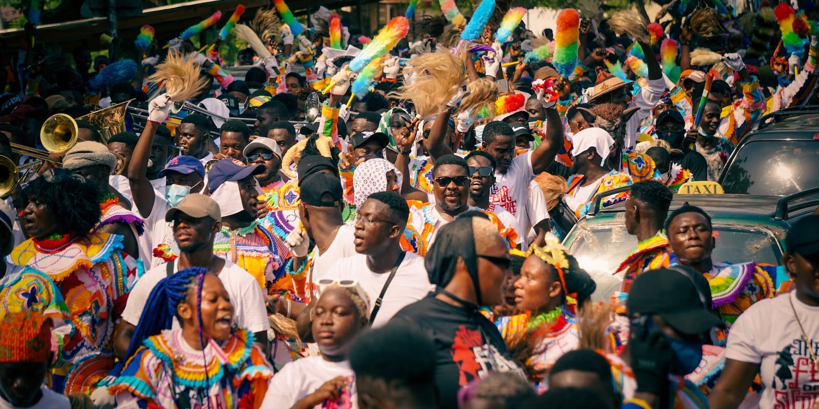 locals celebrating culture in the streets Ghana