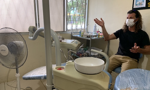 volunteer inside a dental clinic