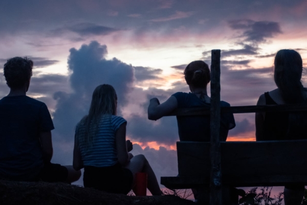 4 people enjoying the sunset