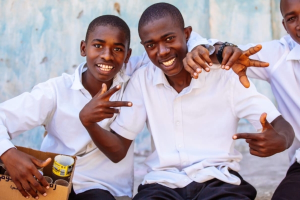 Smiling school boys