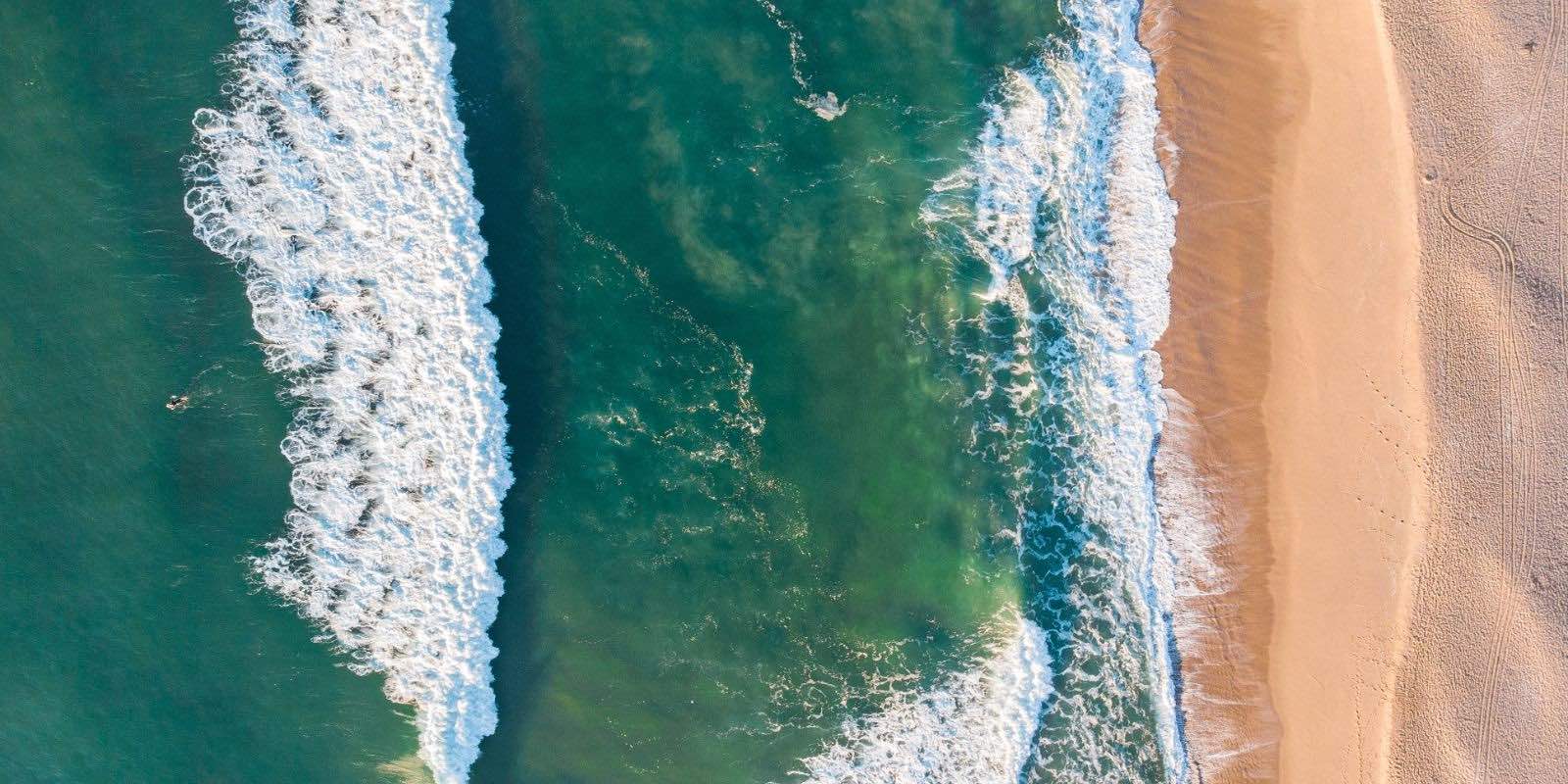 aerial photography of a beach in Florianópolis, SC, Brazil