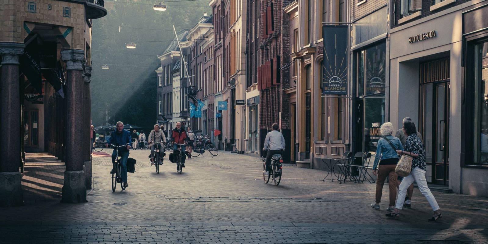 people walking in the streets of Groningen, Netherlands
