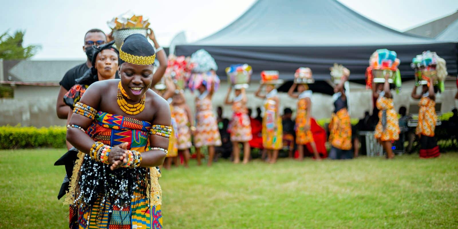 Ghanaian people wearing festival clothes