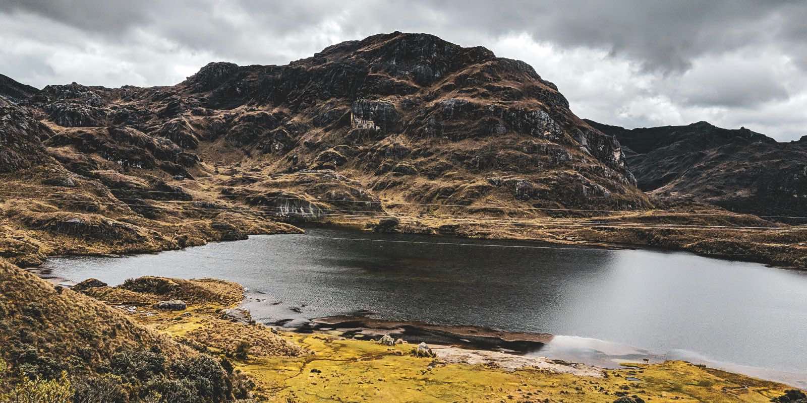 lake surrounded by mountain in Cajas, Azuay, Ecuador