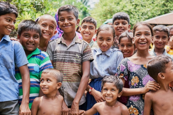 Group of Asian children