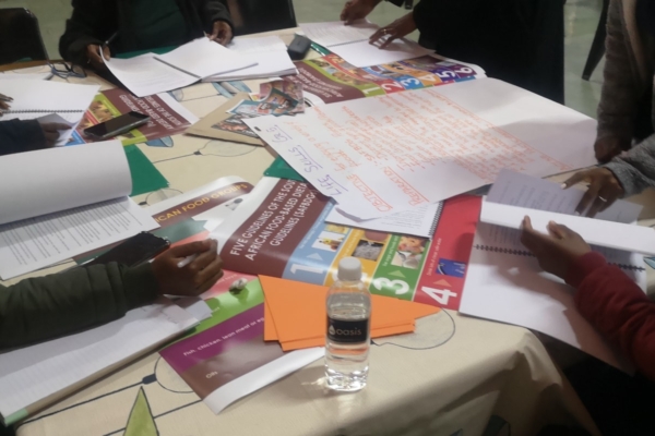 Table with information materials