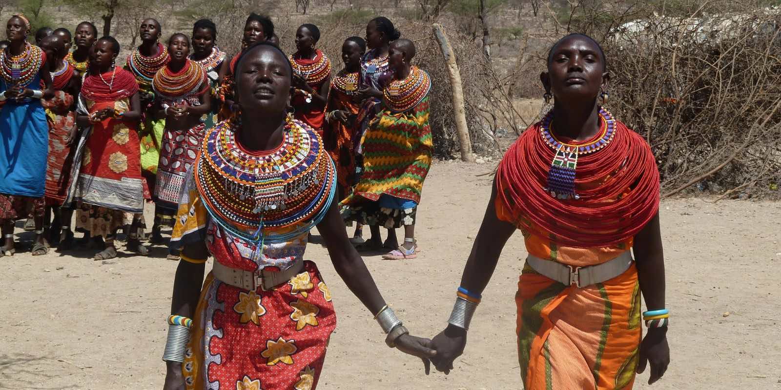 women wearing cultural clothes in Kenya