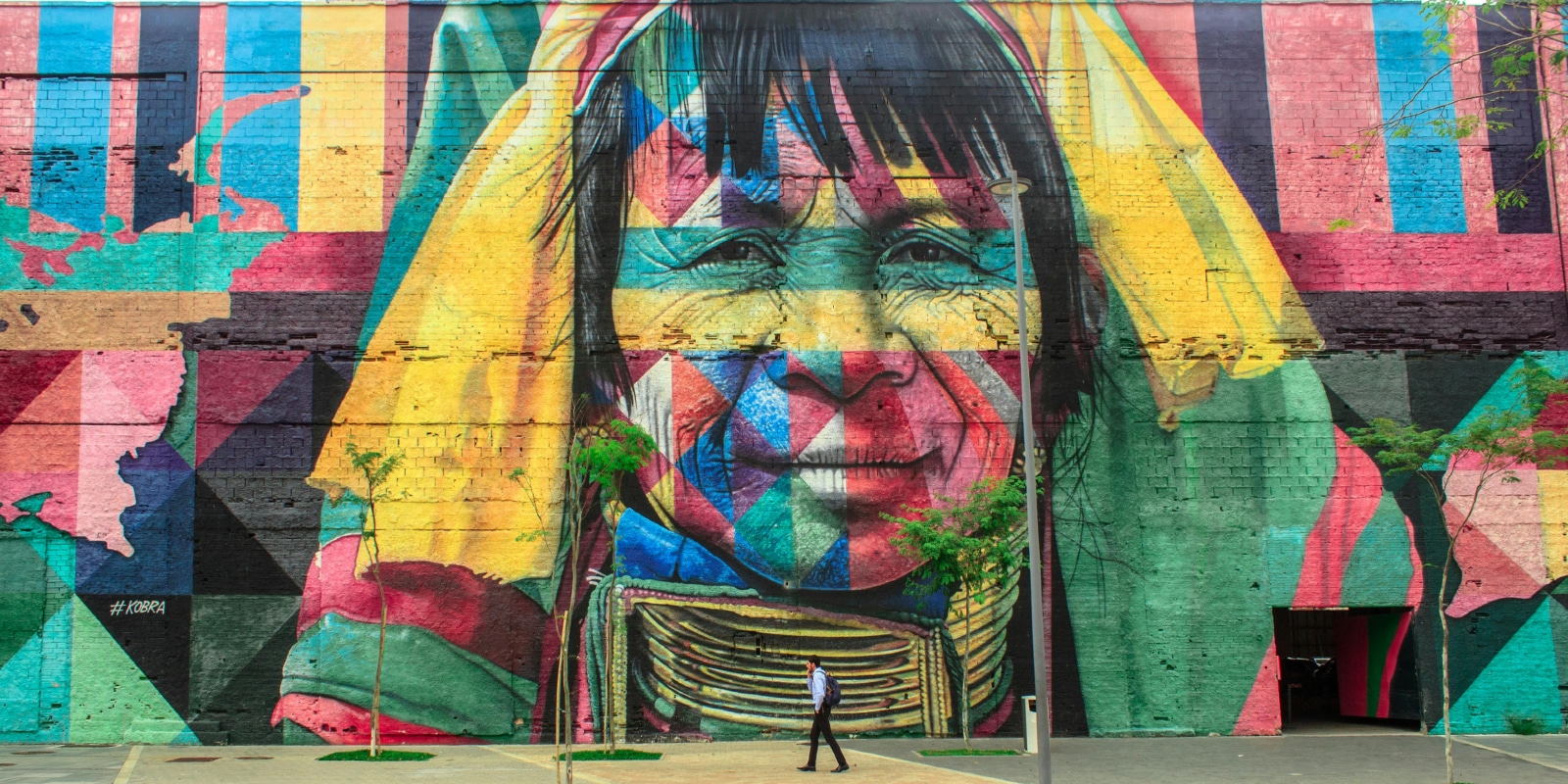 Photo of a colorful woman portrait wall