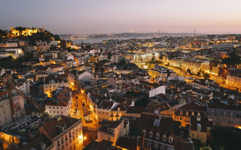 City lights at night