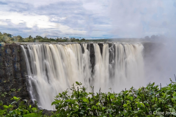 The beautiful and scenic Victoria Falls in Zimbabwe.