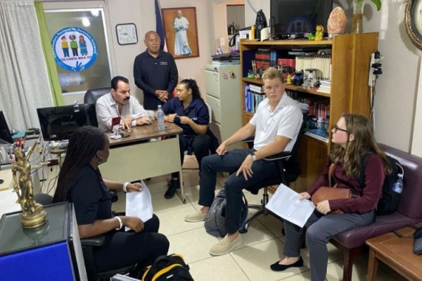 Human rights interns discussing with the local government units.