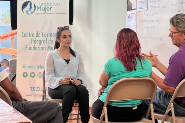 Human rights interns having open discussions with locals.