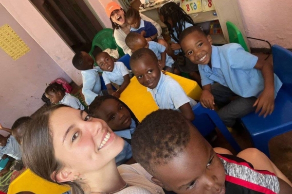 Interns enjoying some time with the local children.