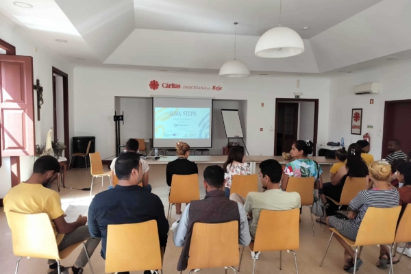 A class of interns attending a seminar.