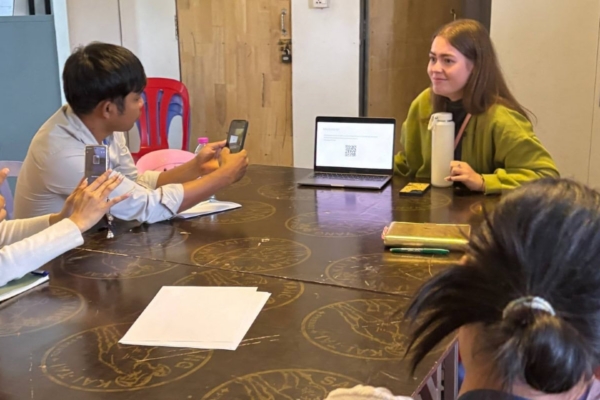 social work intern at work